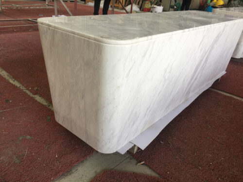 Marble Stone Desk | Ariston White Marble Receptionist Desk