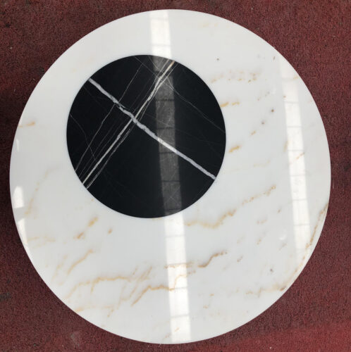 Marble Stone Round Table Top | Black Eye Table Top